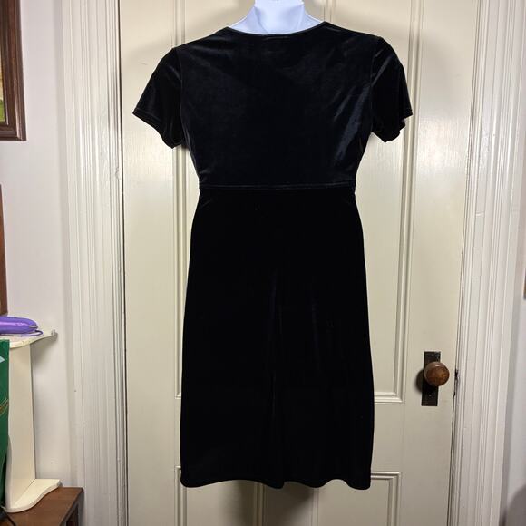 Rabbit Rabbit Rabbit Black Velvet Dress 12 Holiday Dark Academia Quiet Luxury - Picture 2 of 5